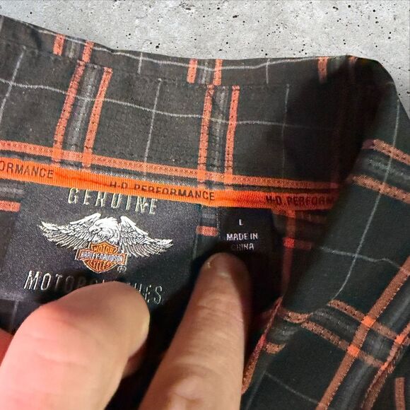Harley-Davidson Genuine Motor Clothes Performance Plaid Shirt Men’s Size Large - Picture 2 of 14